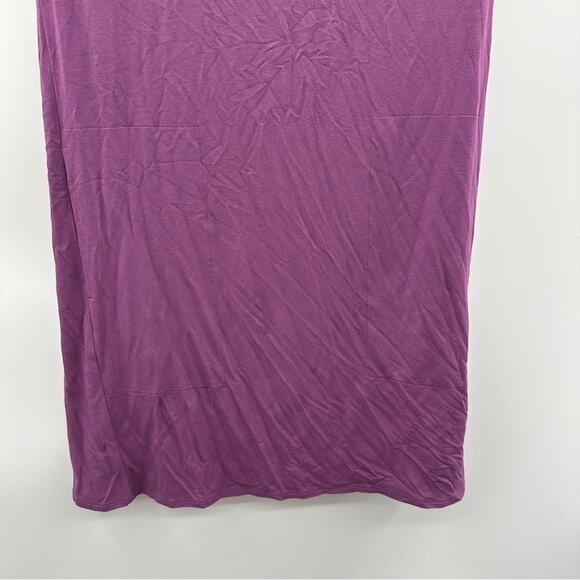 Eileen Fisher Purple Bateau Neck Twist Back Shift Jersey Stretch Dress Size XS - Picture 4 of 10